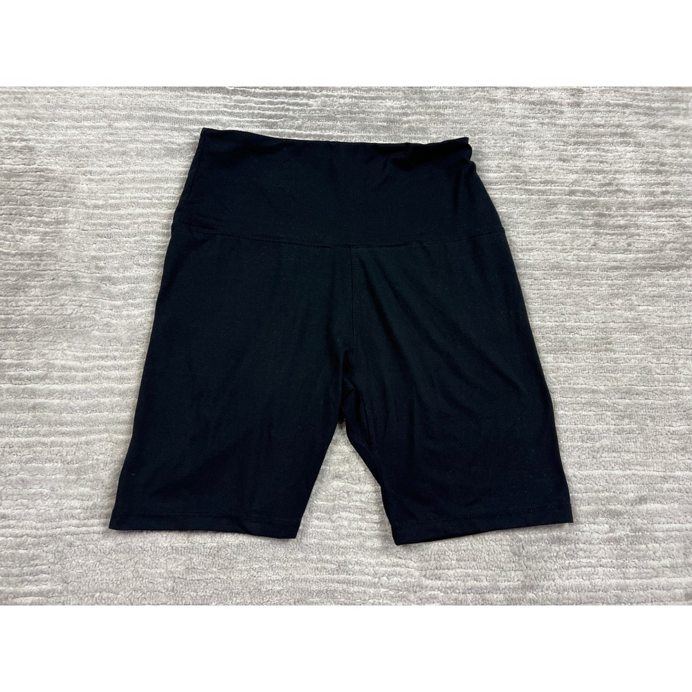 Suzette Collection Biker Shorts Women O/S Black High Waisted Athletic Spandex